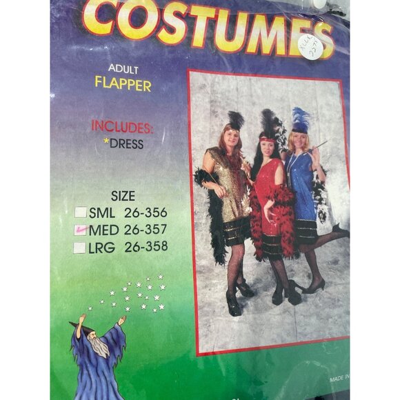 Flapper Dress Purple Costume Size Medium Purple Black Sparkly Fringe Retro NEW - Picture 4 of 10